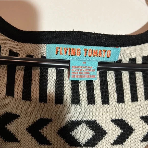 Flying Tomato Aztec Knit Dress Black and Red - Picture 9 of 9
